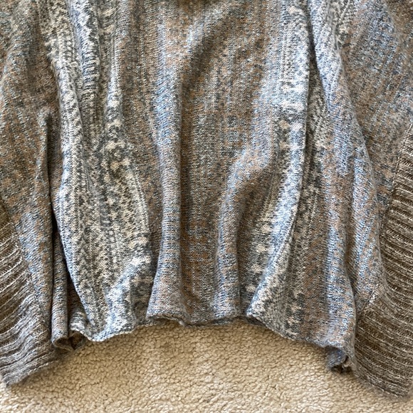 Splendid Snowfall Turtleneck Poncho in Warm Sand Multi - Picture 7 of 12